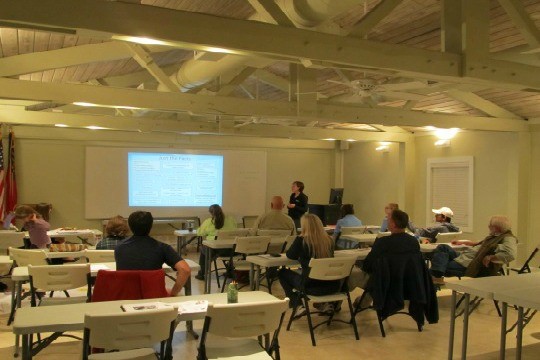 Jessica Warren presenting at a water certification workshop